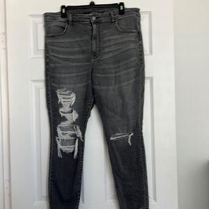 American Eagle next level stretch gray distressed jeans/jagging's